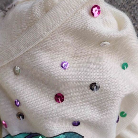 Bonnie Boerer Sequin Tropical Flower‎ Dolman Sleeve Top Sz PS - Picture 14 of 14